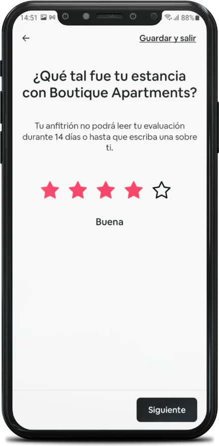 Airbnb: la evaluación de la estancia con estrellas